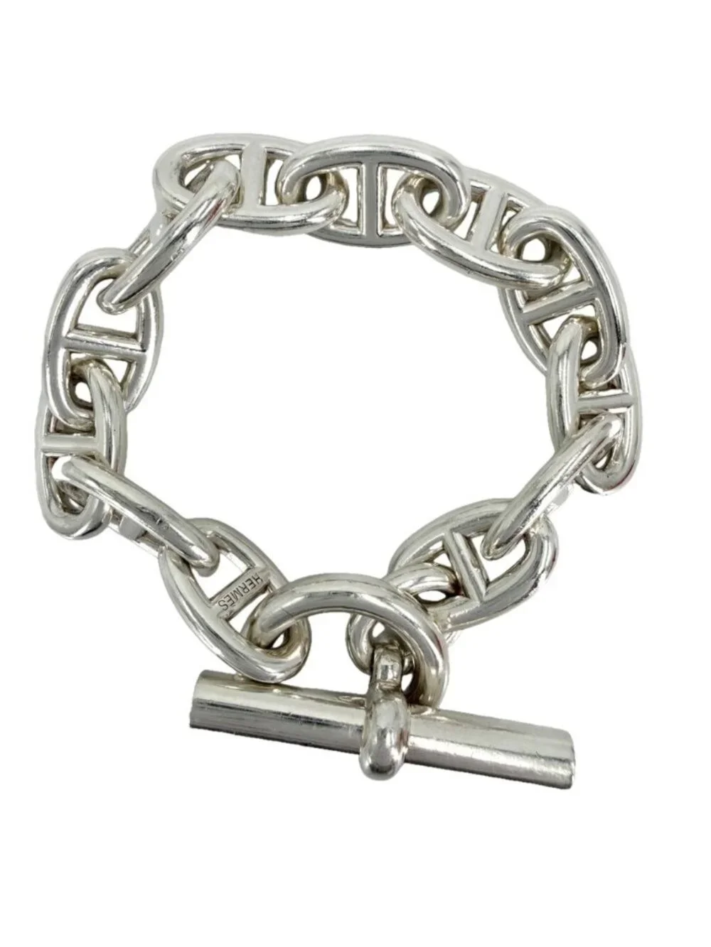Hermes Bre Chaine D'ancre TGM Accessory 12 Links 925 Sterling Silver